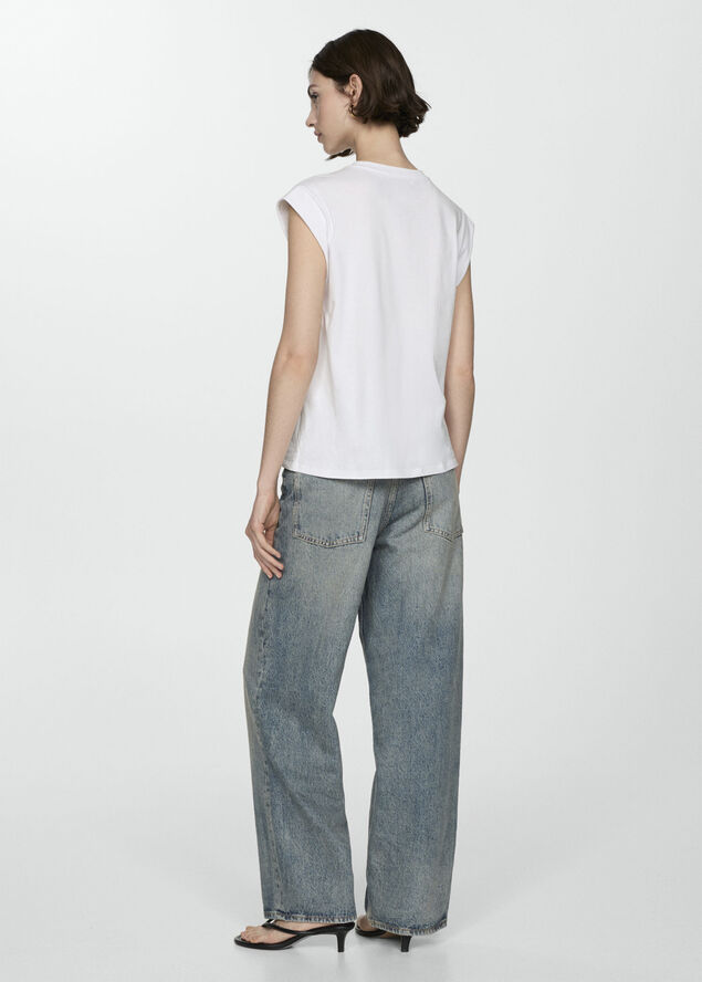 MANGO Short-sleeved cotton t-shirt White