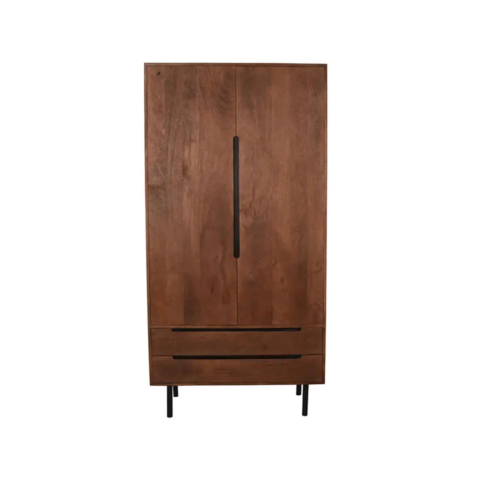 LABEL51 Bergkast Rio - Espresso - Mangohout - 2-Deurs - 200 cm