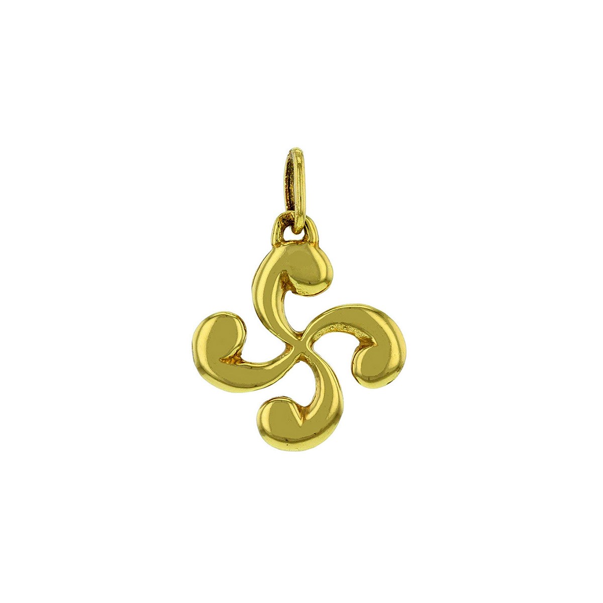 Pendentif croix basque lauburu en plaqué ordiamètre 13mm