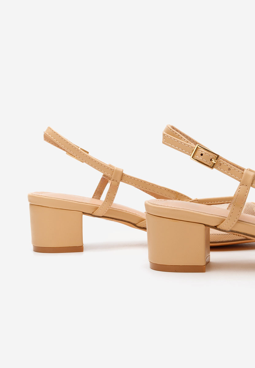 Chaussures à talon épais beige Velva