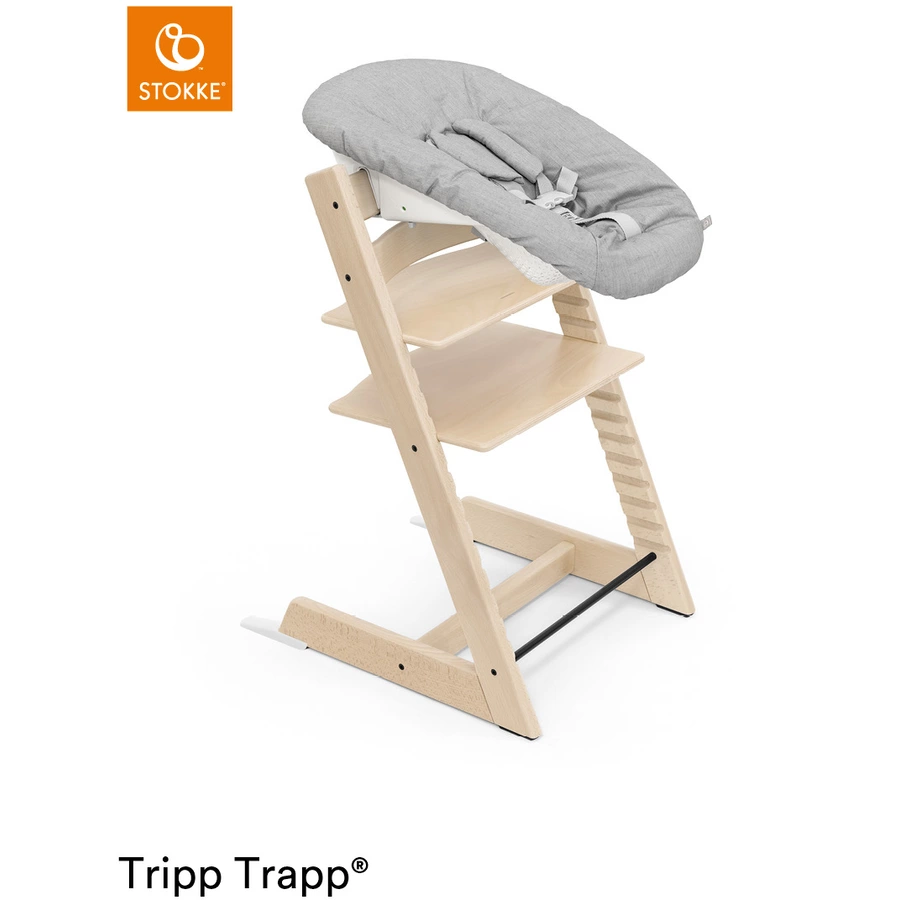 STOKKE® Tripp Trapp® Hochstuhl Buche natur inkl. Newborn Set™ Grey