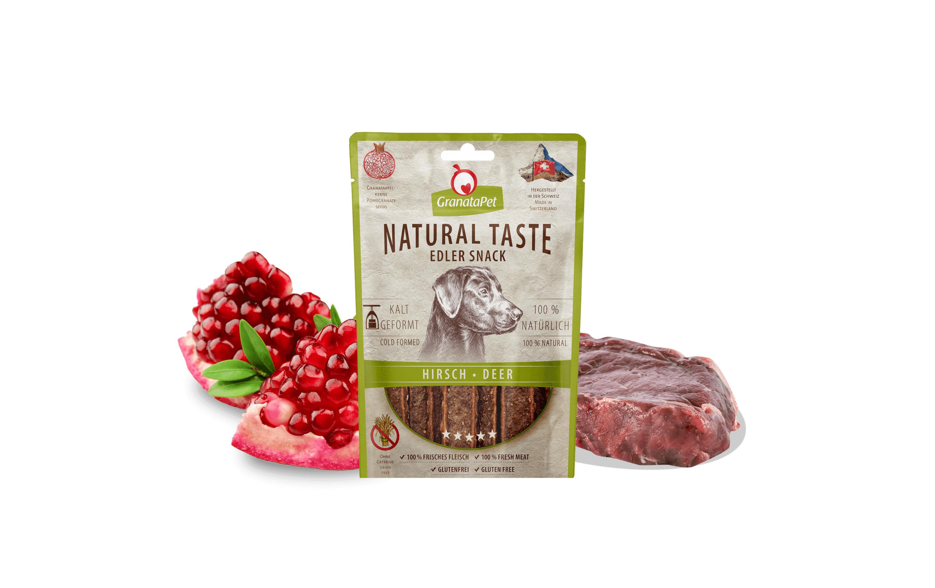 Natural Taste Edler Snack Hirsch 90 gErgänzungsfuttermittel für Hunde