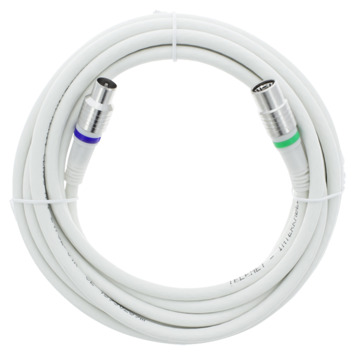 Q-Link coax kabel stekker recht 5 meter wit kabelkeur