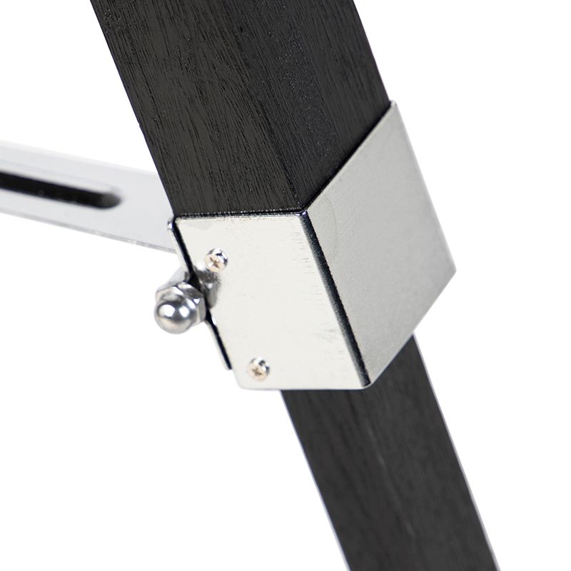 Vloerlamp Tripod zwart met kap 45cm linnen donker grijs