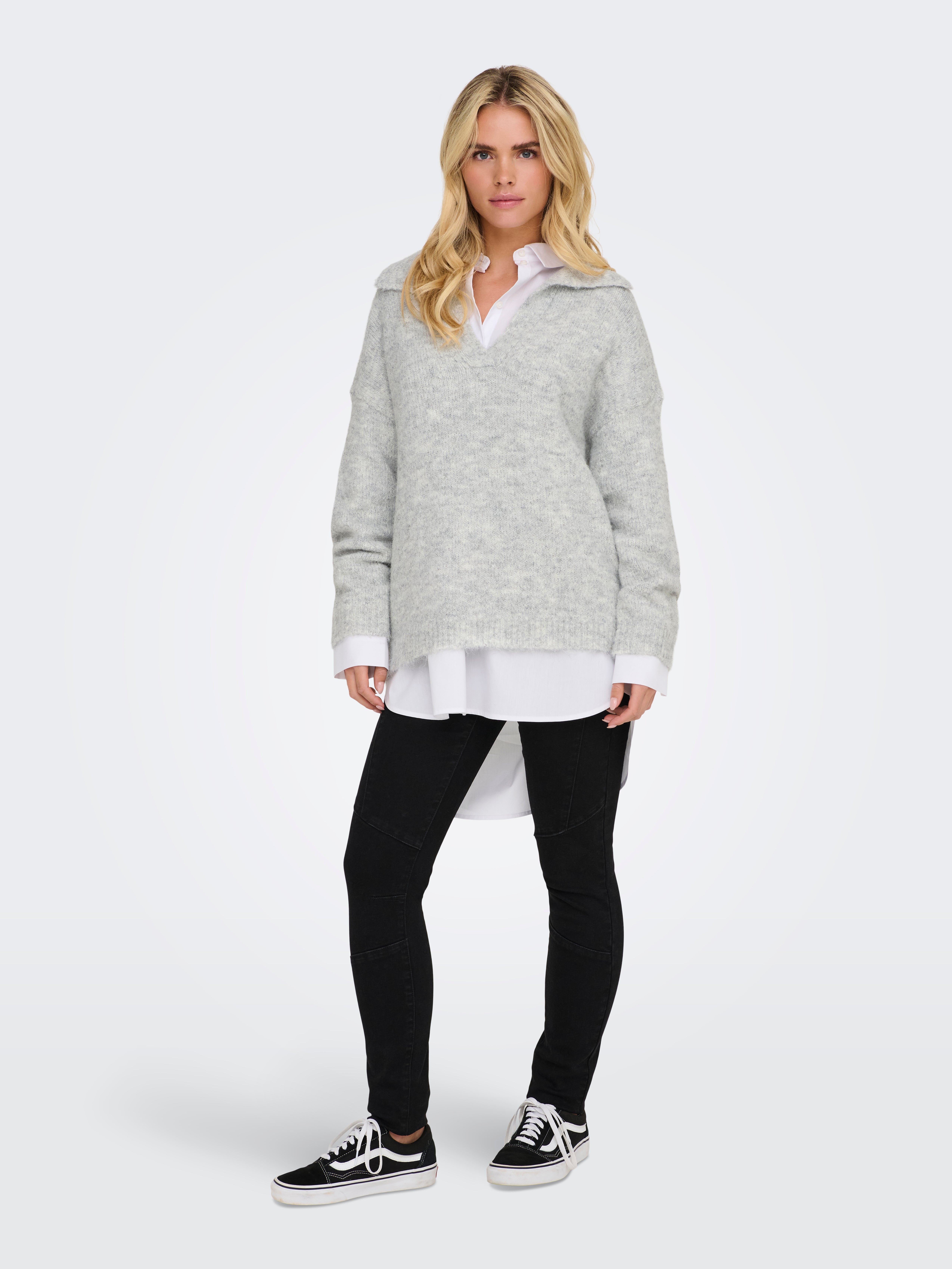 ONLMAGGIE Strickpullover Light Grey Melange