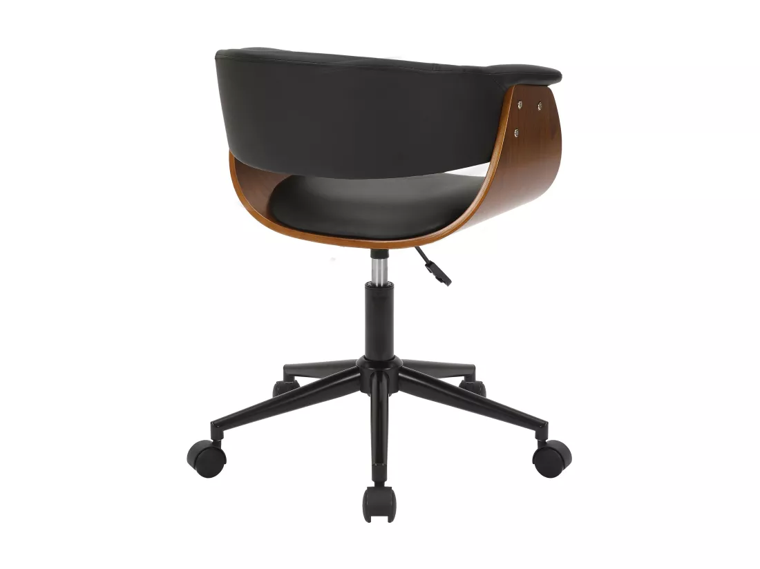 Chaise de bureau - Similicuir - Noyer / Noir - Bruce