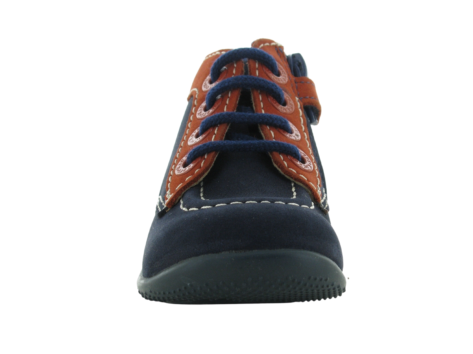 Kickers-BONZIP Nubuck Bleu-Orange
