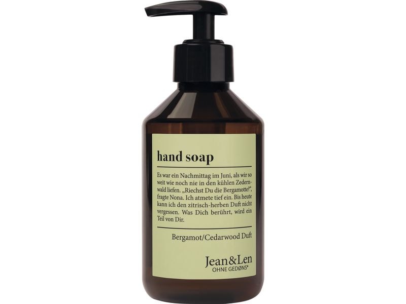 Jean & Len Flüssigseife Bergamot/Cedarwood 250 ml Natürliche Handseife mit pflegendem Panthenol und rückfettenden Wirkstoffen