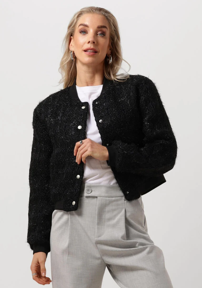AAIKO zwarte aaiko jack silvie tweed pes 537 pes jackets