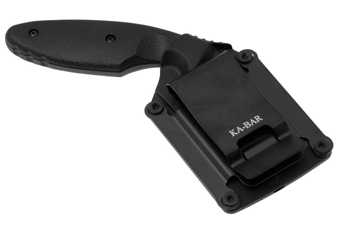 KA-BAR TDI Original 1481 Serrated Black, Hard Plastic Sheath, vaststaand mes