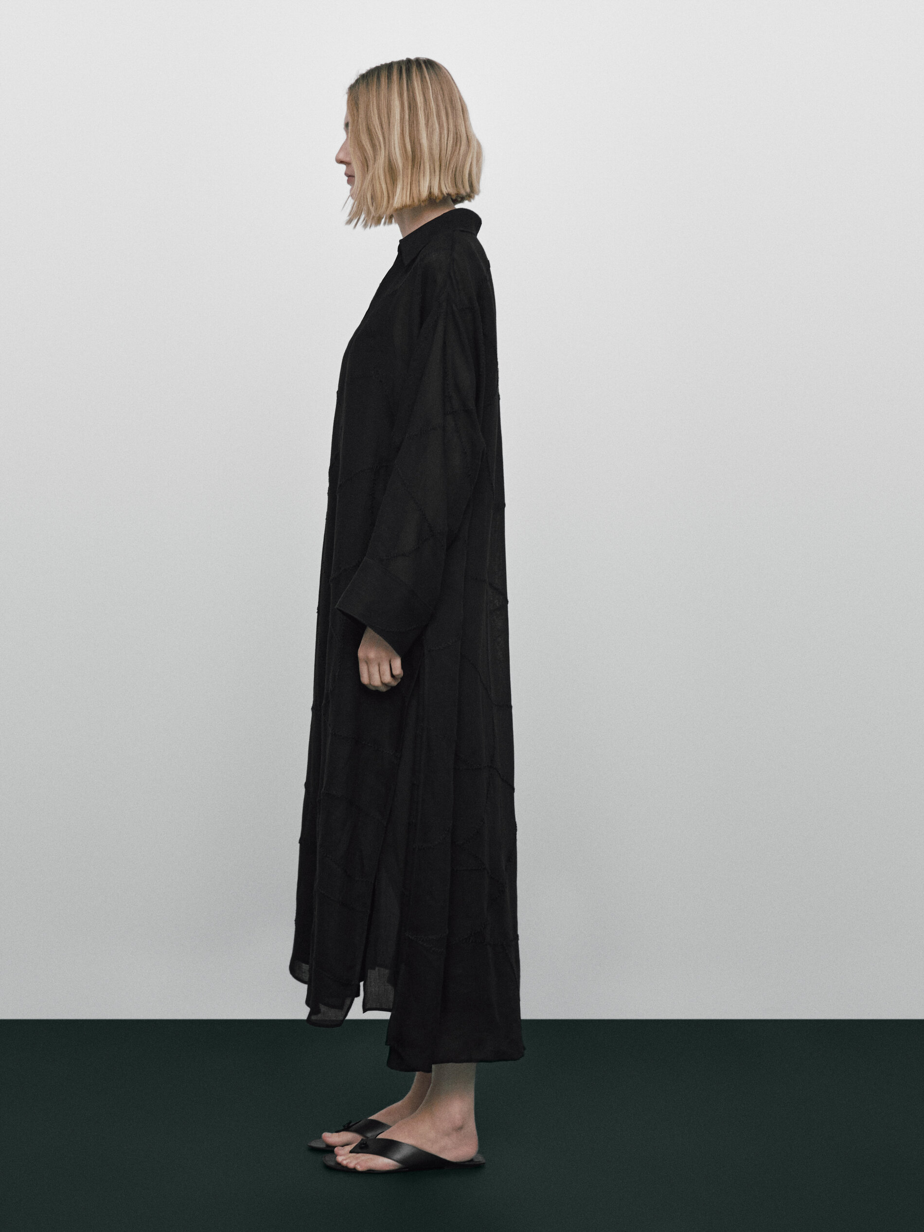 Camisas de edição limitada com detalhes na borda - PRETO