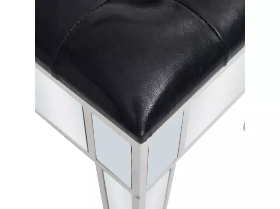 Coiffeuse miroir avec tabouret MDF et verre