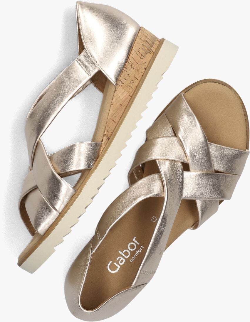 gouden gabor sandalen met hak 782
