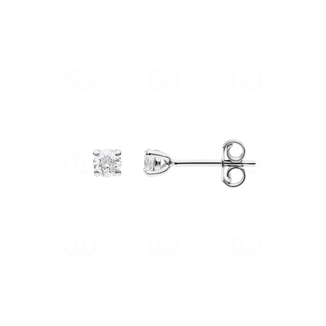 0.30 Karat Solitär Diamantohrstecker 750/18 K Weissgold in 4-Griff
