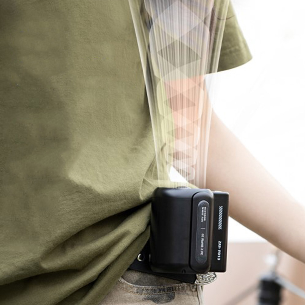 4500mAh Mini USB Hand Ventilator Wiederaufladbarer Lüfter mit Gürtelclip - Schwarz