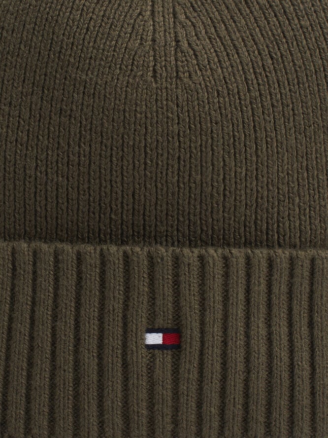 Tommy Hilfiger TH FLAG PIMA COTTON BEANIE Army green