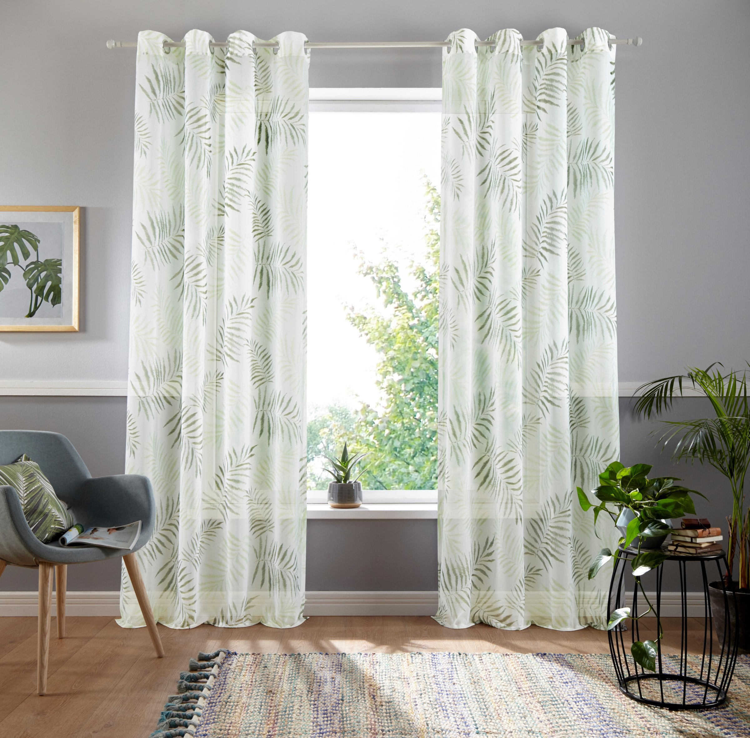 my home Gardine »Paula« Ösen 1 Stk. tlg. Halbtransparent, Voile, Polyester