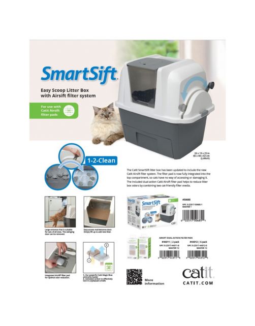 Catit Smartsift Met Zeef - Kattenbak - 67x48x63 cm Wit Grijs
