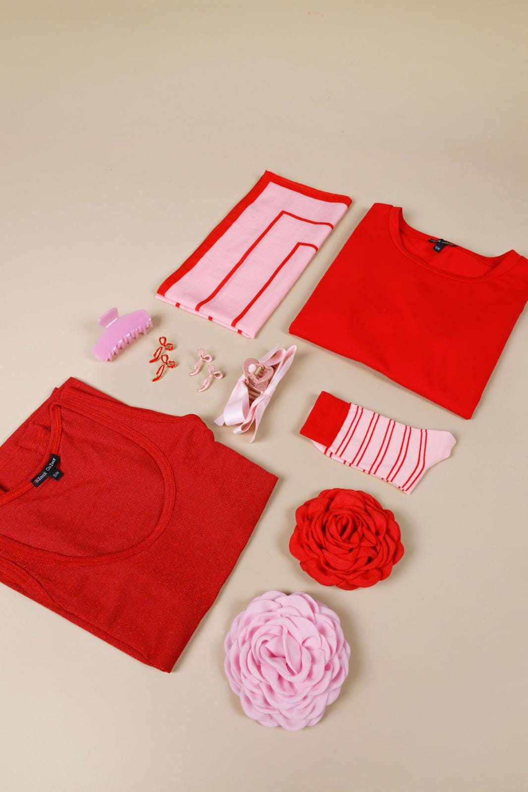 Black Colour Bcenya Sock red stripe