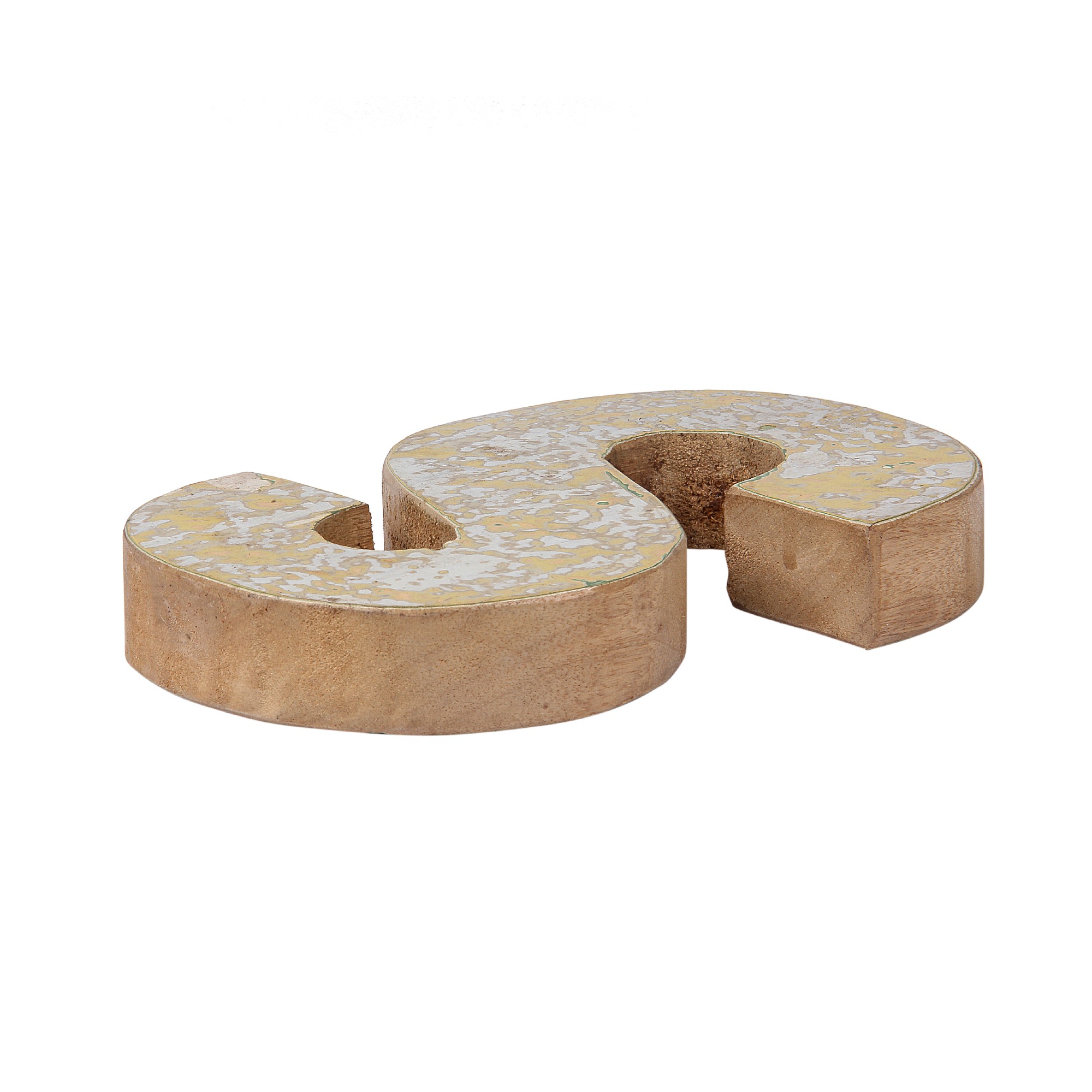 Holzbuchstabe 'S', mehrfarbig, T 2,5 cm, B 13 cm, H 19 cm von fischer's lagerhaus