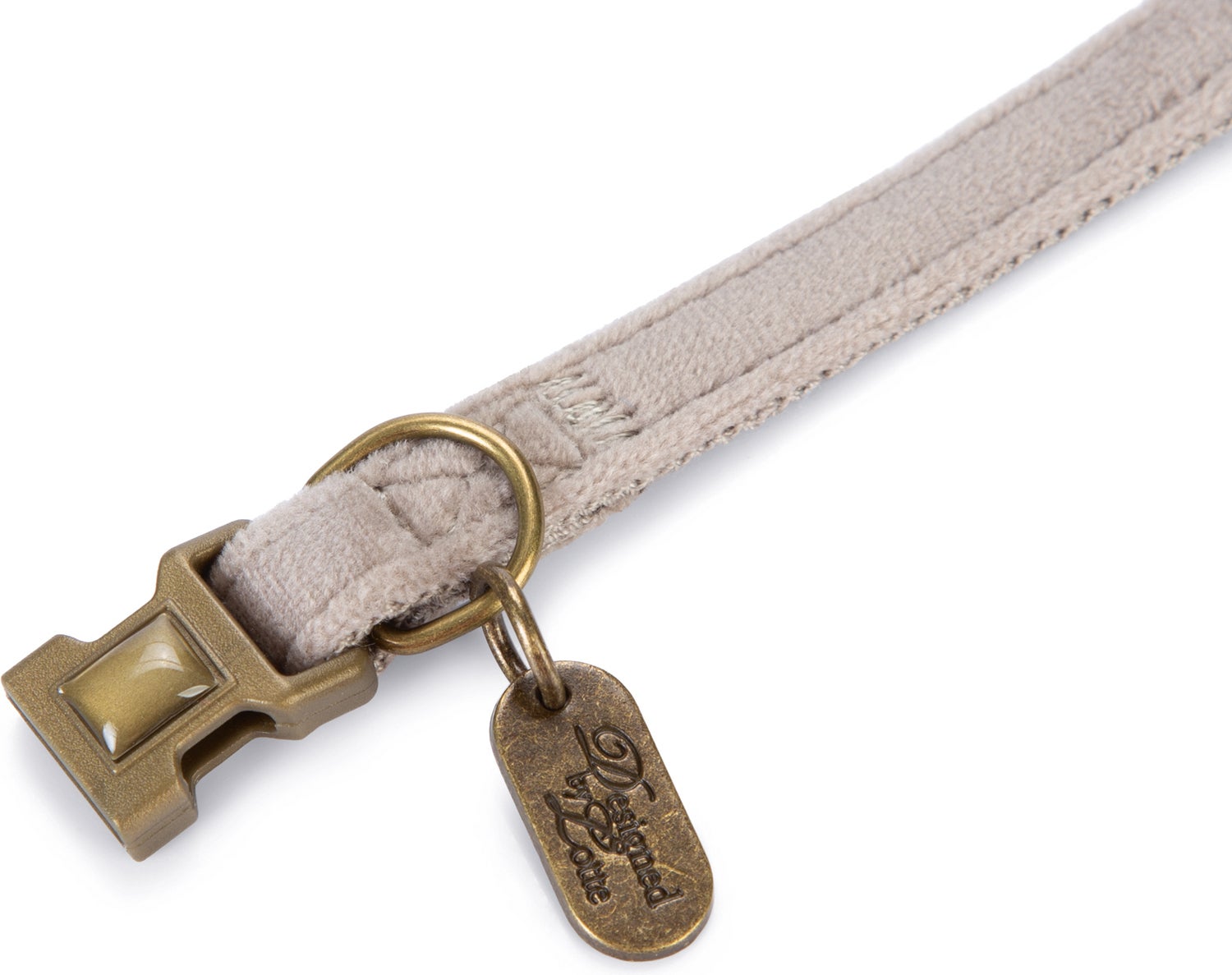 Designed by Lotte kattenhalsband Velura grijs 20-30 x 1 cm