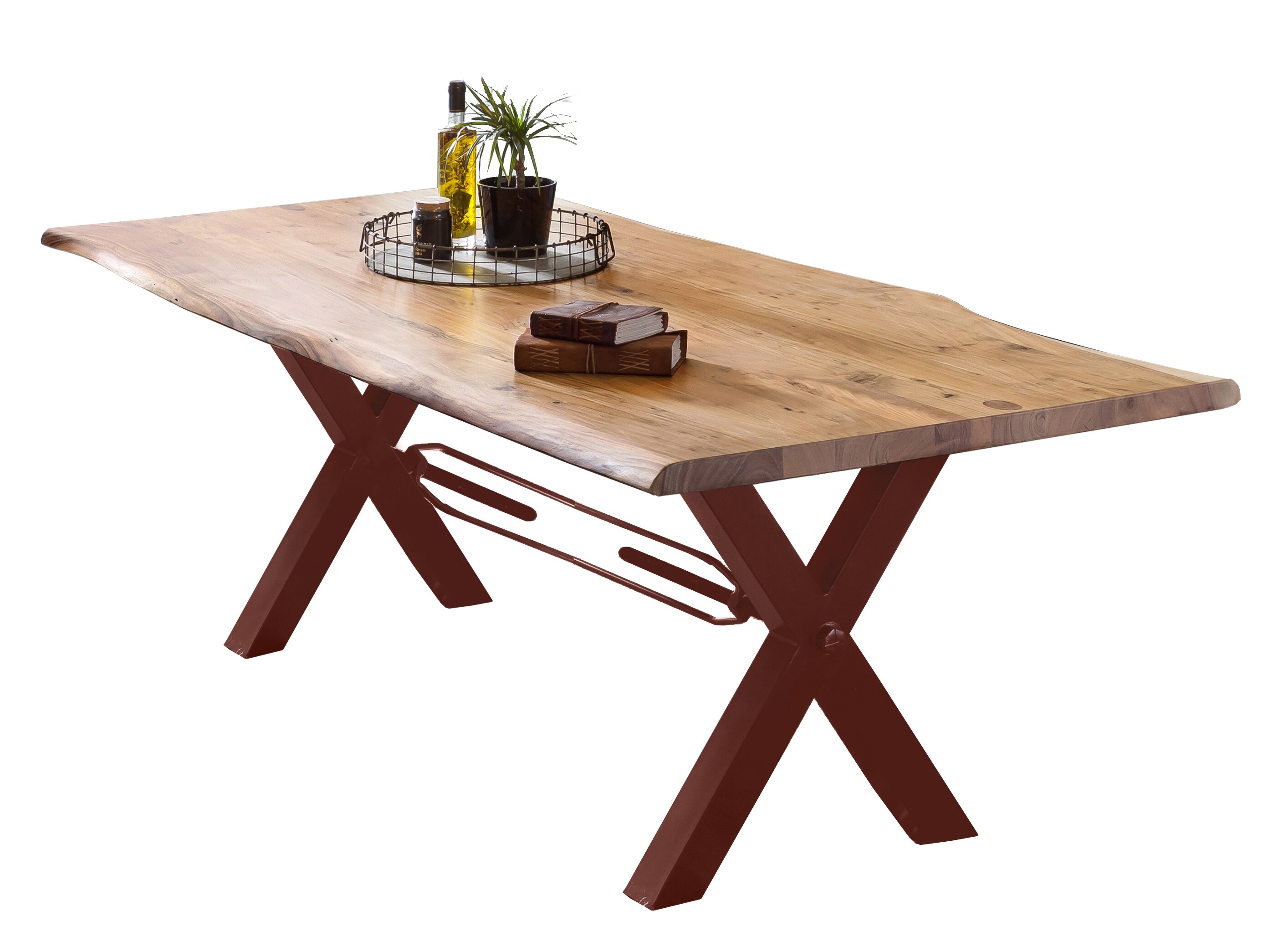 Tisch 240x100 Akazie Metall Holztisch Esstisch Speisetisch Küchentisch Esszimmer