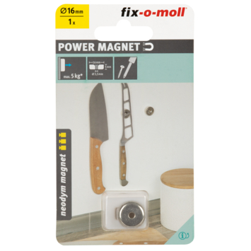 Magneet Neodymium met schroefgat 16x5mm