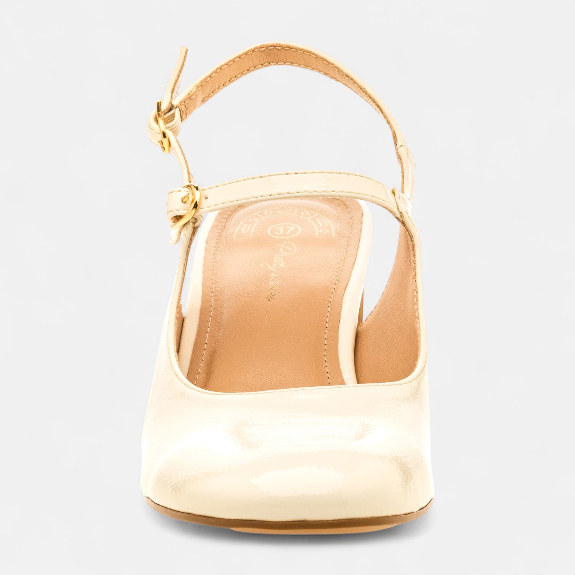Escarpins avec bride arrière à talon Femme beige