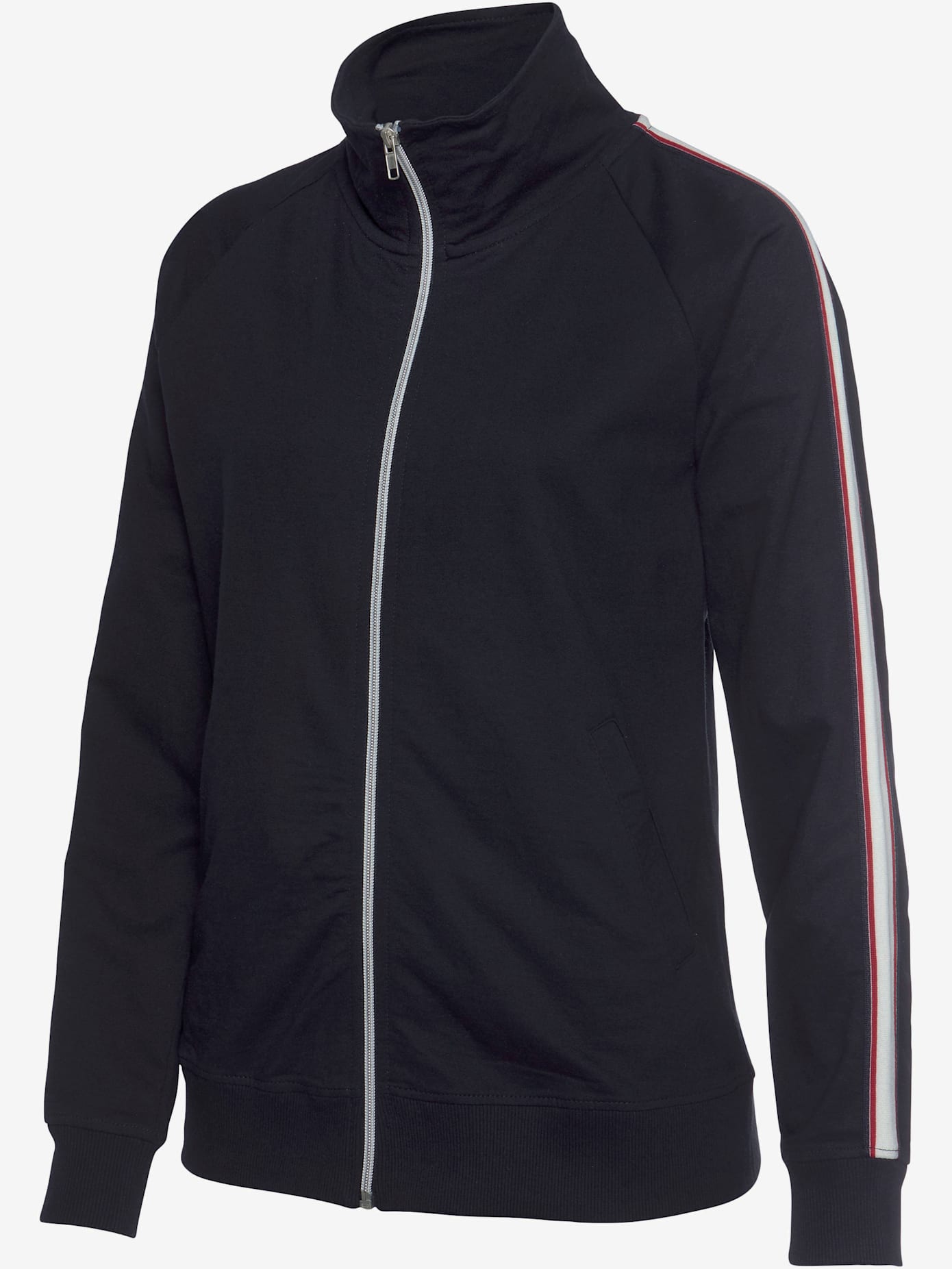 Veste sweat veste à col montant et rayures