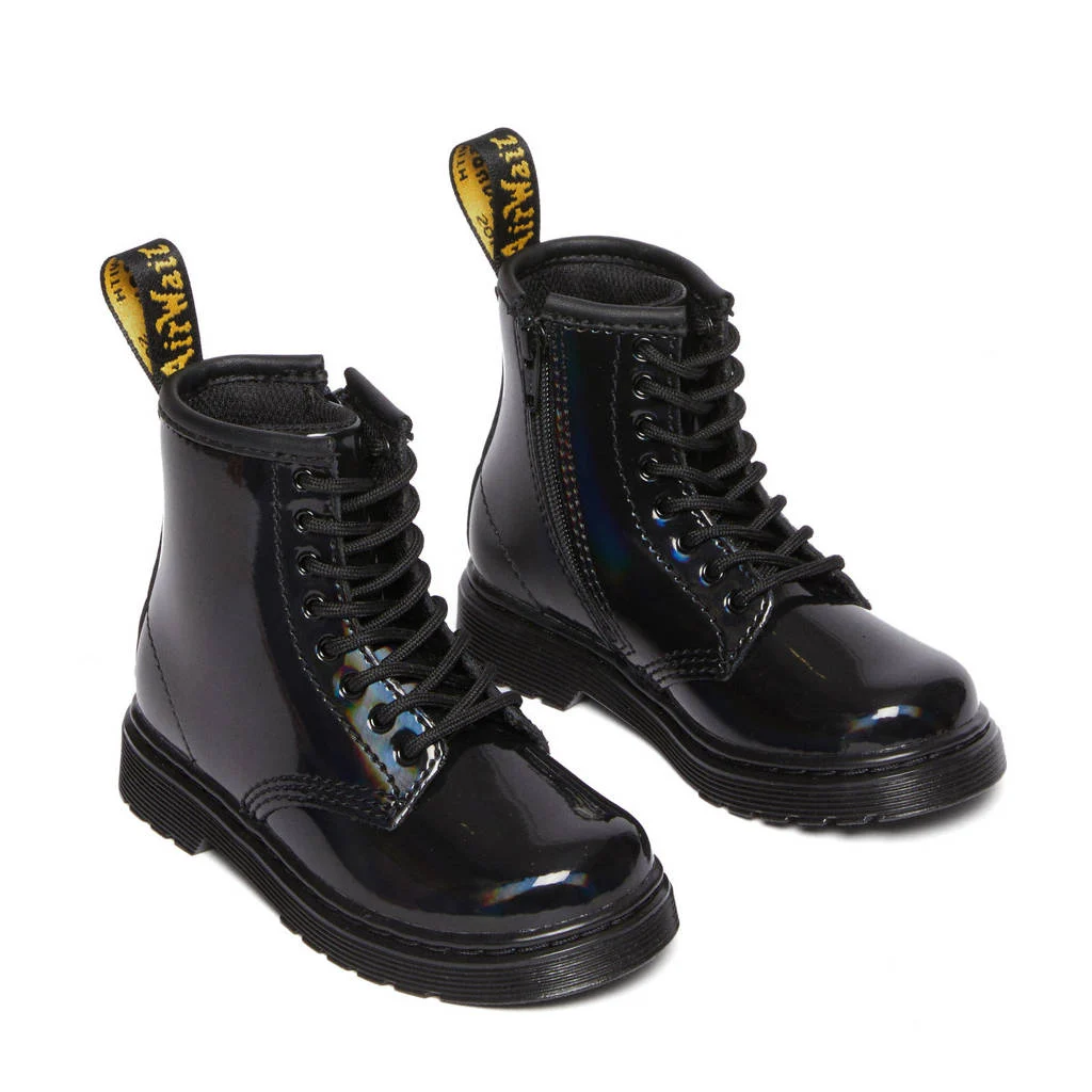 Dr. Martens 1460 T Peuter leren veterboots zwart rainbow