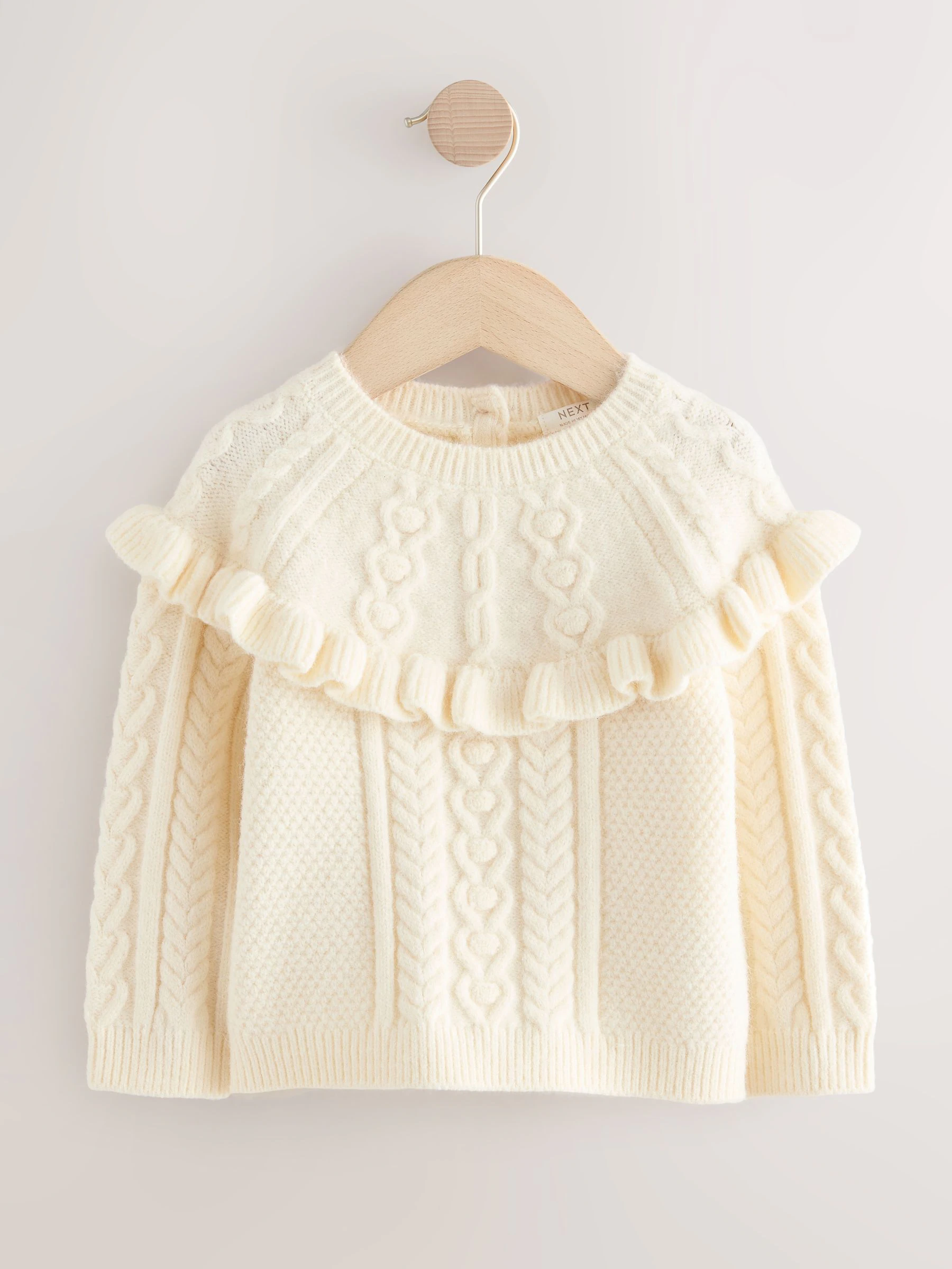 Ecru - Cable Knitted Jumper (3mths-7yrs)