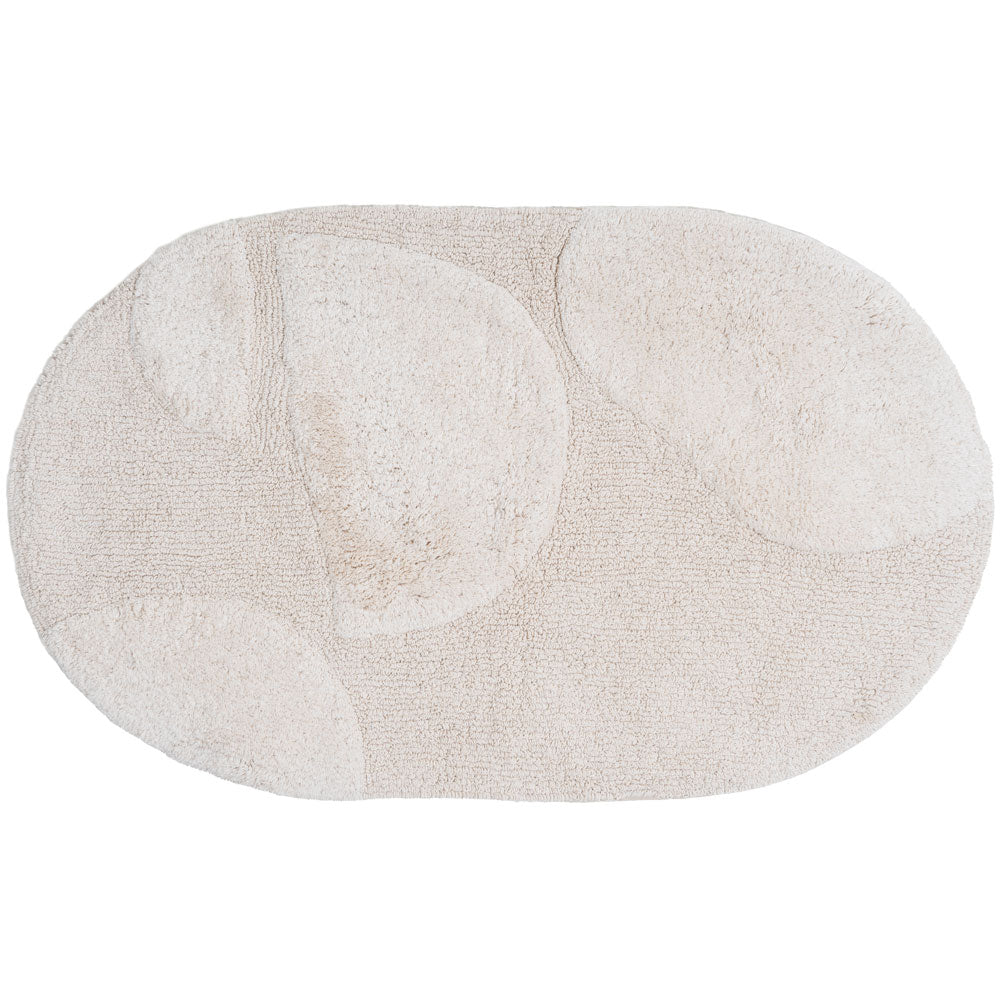 Veer Carpets - Badmat Boaz - Creme Ovaal 60 x 100 cm