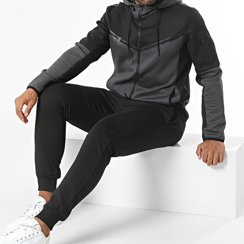 Ensemble De Survetement Noir Gris Anthracite