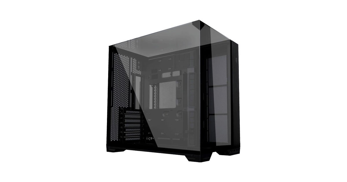 Lian LiO11 Vision Compact midi tower behuizing  (Zwart | 2x USB-A | 1x USB-C | Tempered Glass)