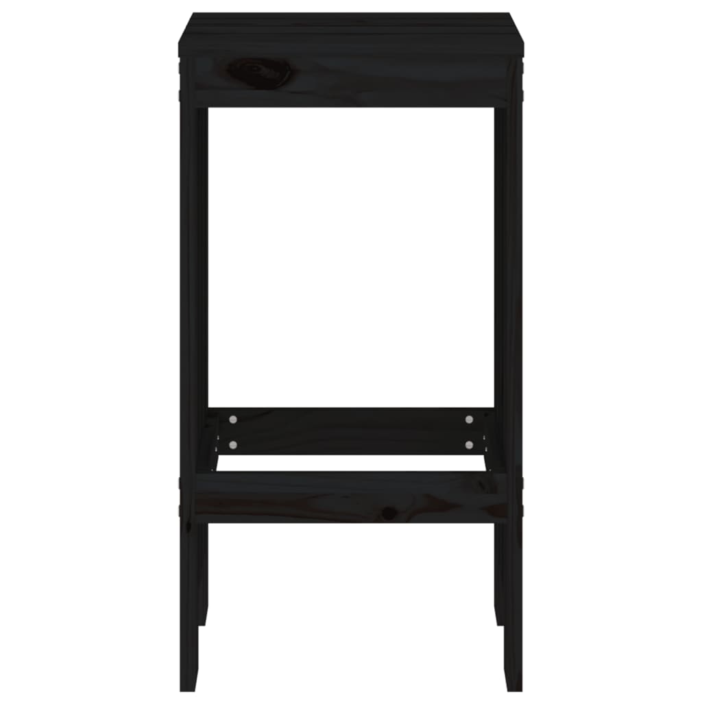 Tabourets de bar 2 pcs noir 40x36x75 cm bois massif de pin