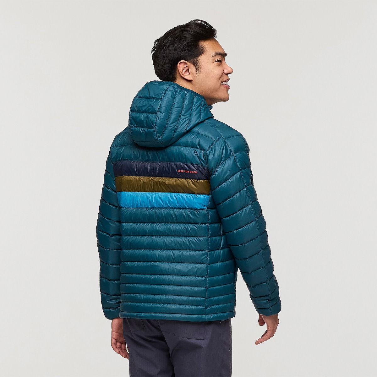 Cotopaxi Fuego Down Hooded dunjakke, herre (Abyss Stripes)