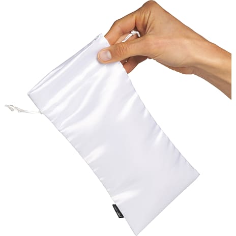 Sinful hvid satin opbevaringspose medium
