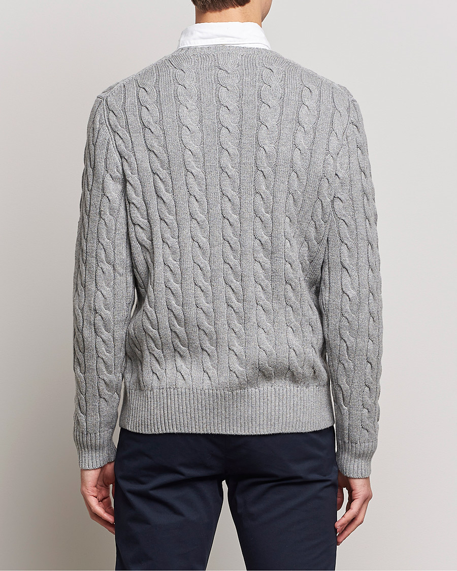 Polo Ralph Lauren Cotton Cable Pullover Fawn Grey Heather