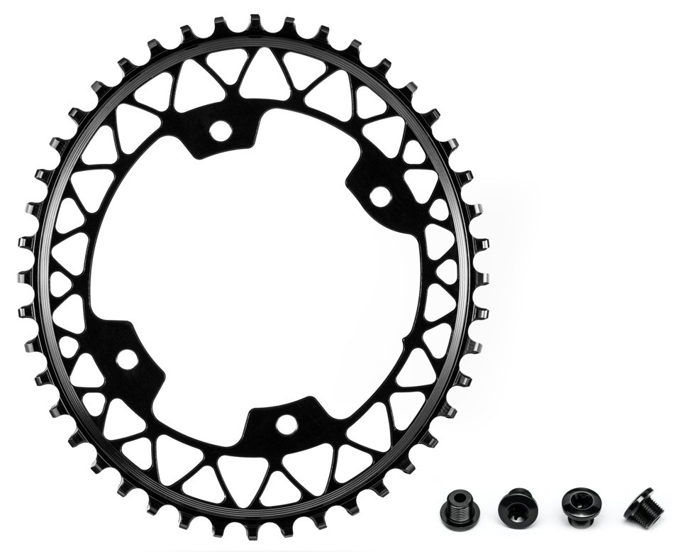 Absolute Black oval klinge til gravel, 50t, ø110, 4huls, Sort