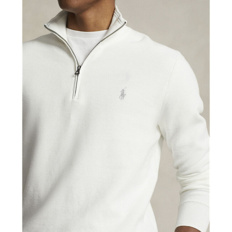 Polo Ralph Lauren Mesh-Knit Cotton Quarter-Zip Sweater 2wh6
