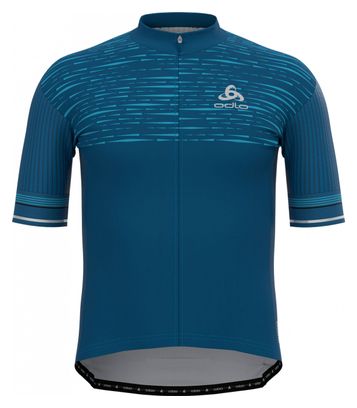 Maillot Manches Courtes Zip Odlo Zeroweight Ceramicool Pro Bleu