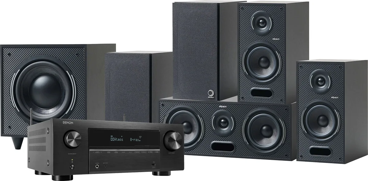 Denon AVR-X2800H DAB   Elipson Horus 6B HCM 5.1 Noir   NorStone Arran RCA SUB (3 m)   NorStone CL250 (25 m) Chaînes Grand Spectacle
