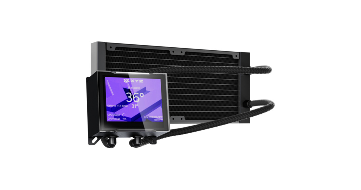 XYZ PC GearHydroview AIO 240 waterkoeling  (Zwart, ARGB, PWM)