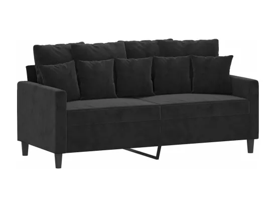 Canapé à 2 places Noir 140 cm Velours