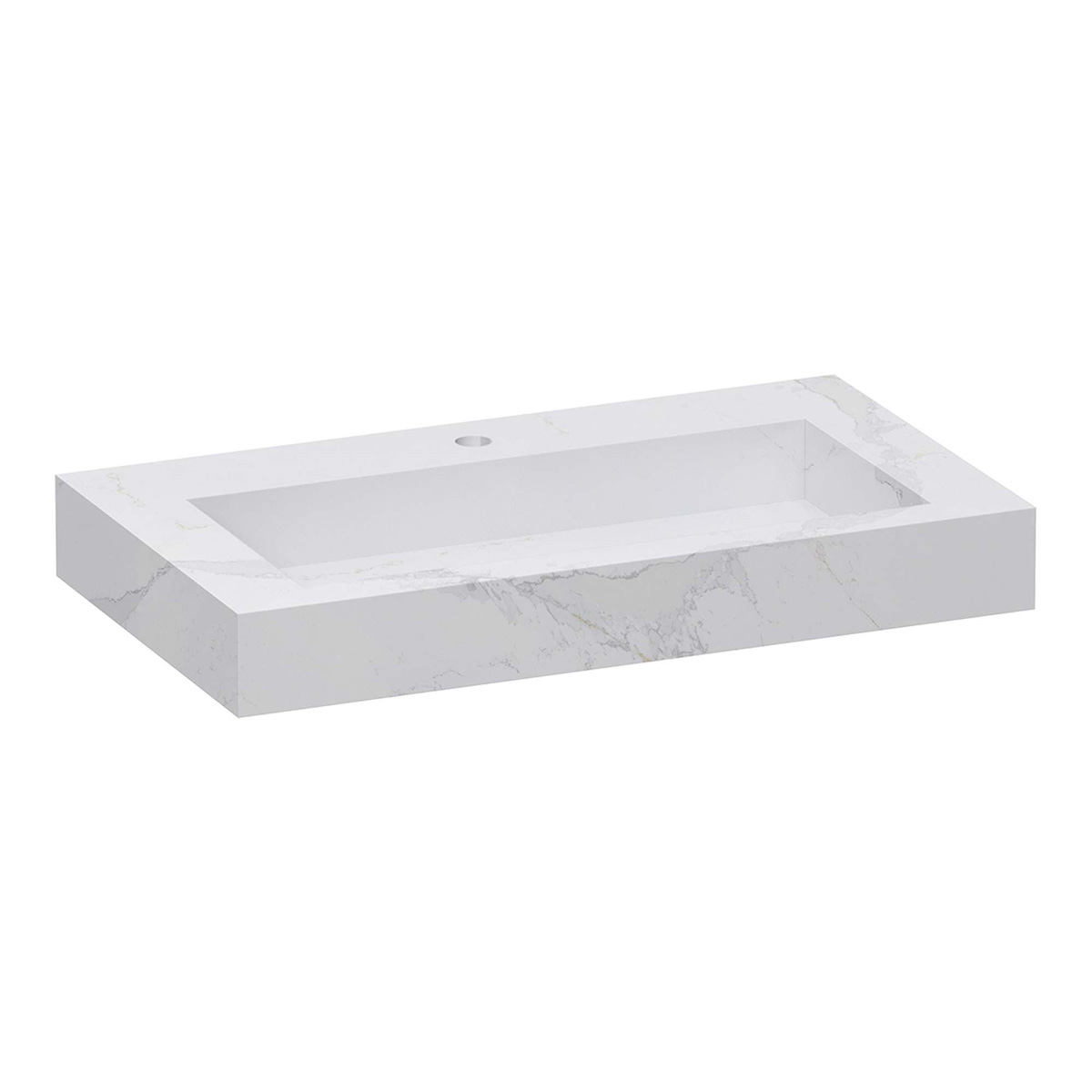 Brauer Coral wastafel marmerlook 80cm met kraangat calacatta gold