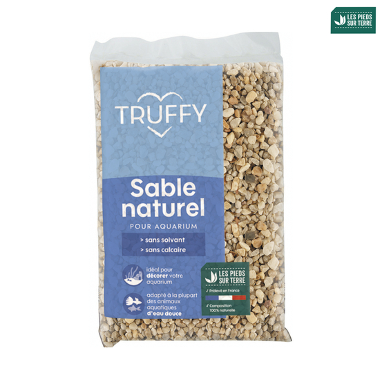 Sable naturel pour aquarium d'eau douce Truffy gros diamètre blanc 1kg