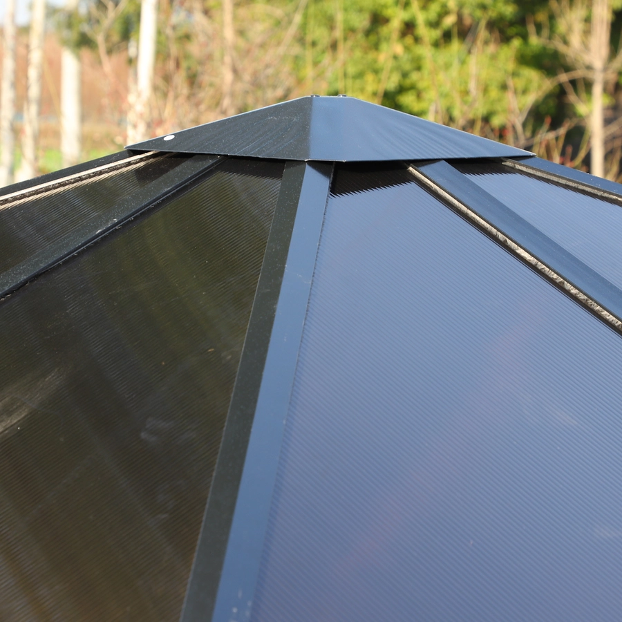 Outsunny Gartenpavillon mit PC Dach schwarz, dunkelgrau