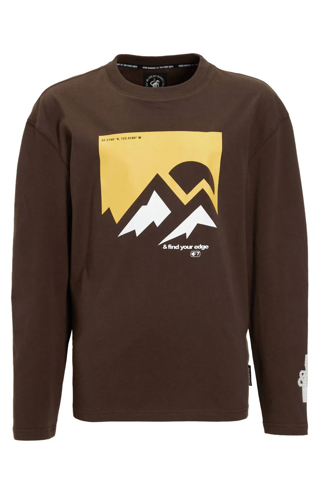 Me & My Monkey longsleeve met printopdruk donkerbruin
