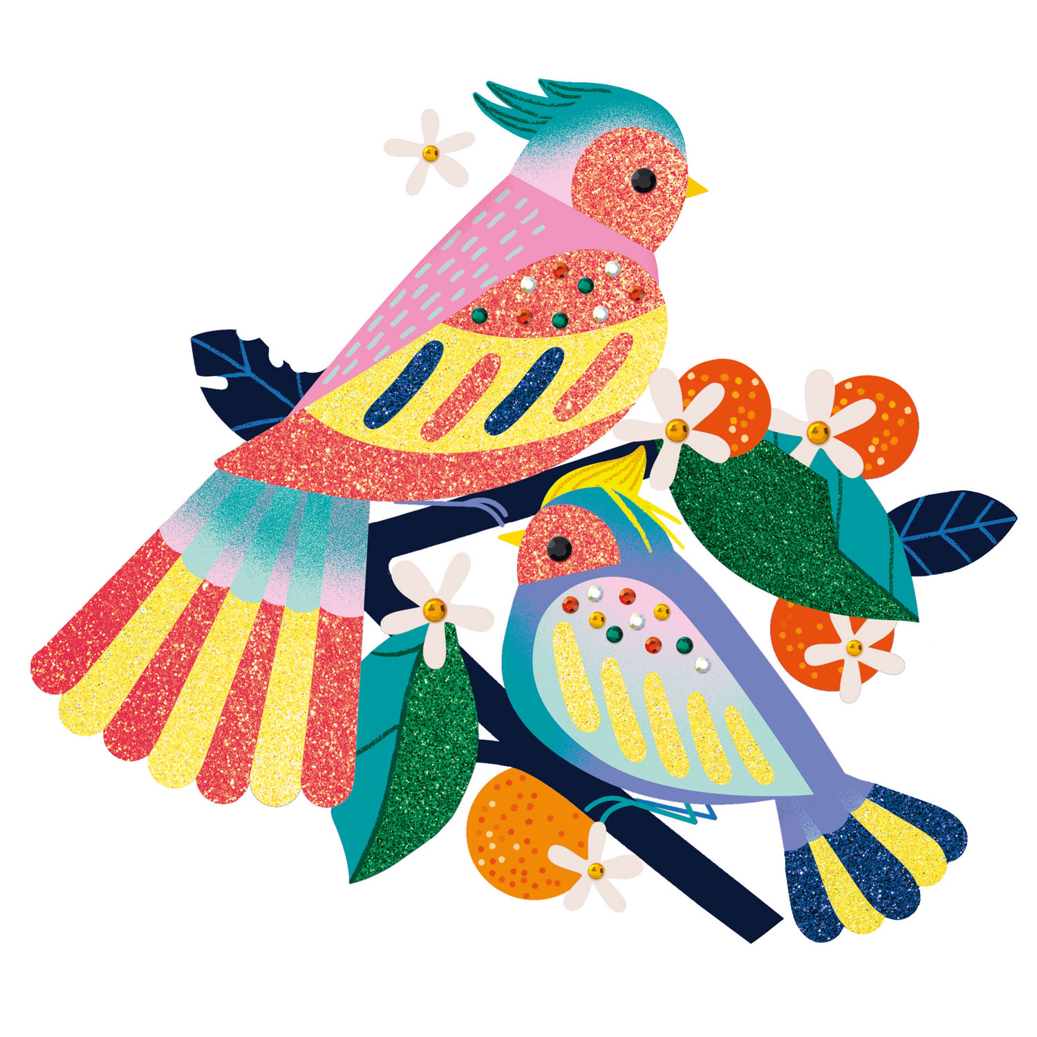 Djeco Vogels Versieren met Pailletten