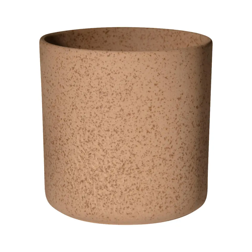 Hakbijl Plantenpot/bloempot Cindy - bruin - keramiek - D17xH17cm